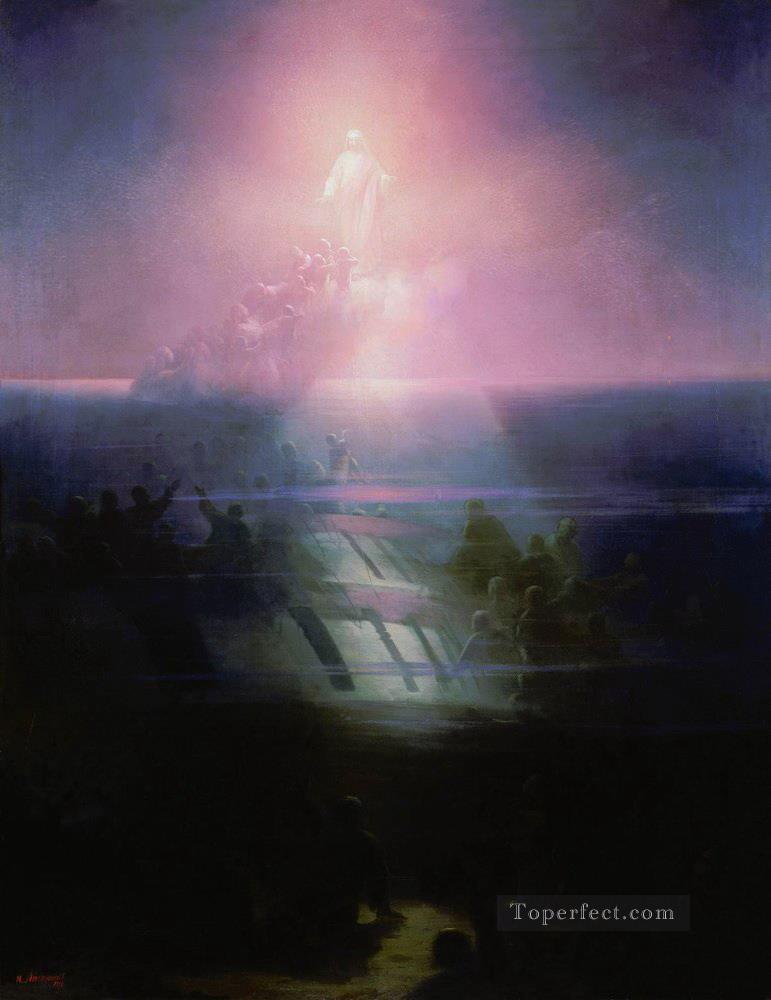 ルフォールの難破船 イエス・キリスト ロマンチックな イワン・アイヴァゾフスキー ロシア語油絵